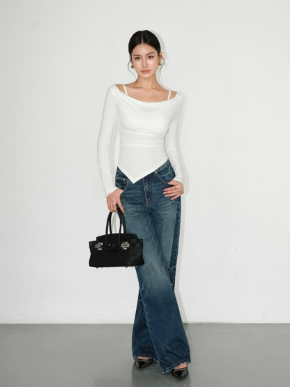 Jane Two Piece Long Sleeve Knit Top-The Black Bow-