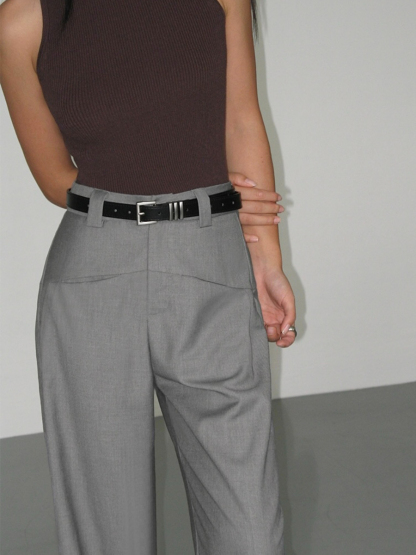 Marnie Straight Cut Pants-The Black Bow-