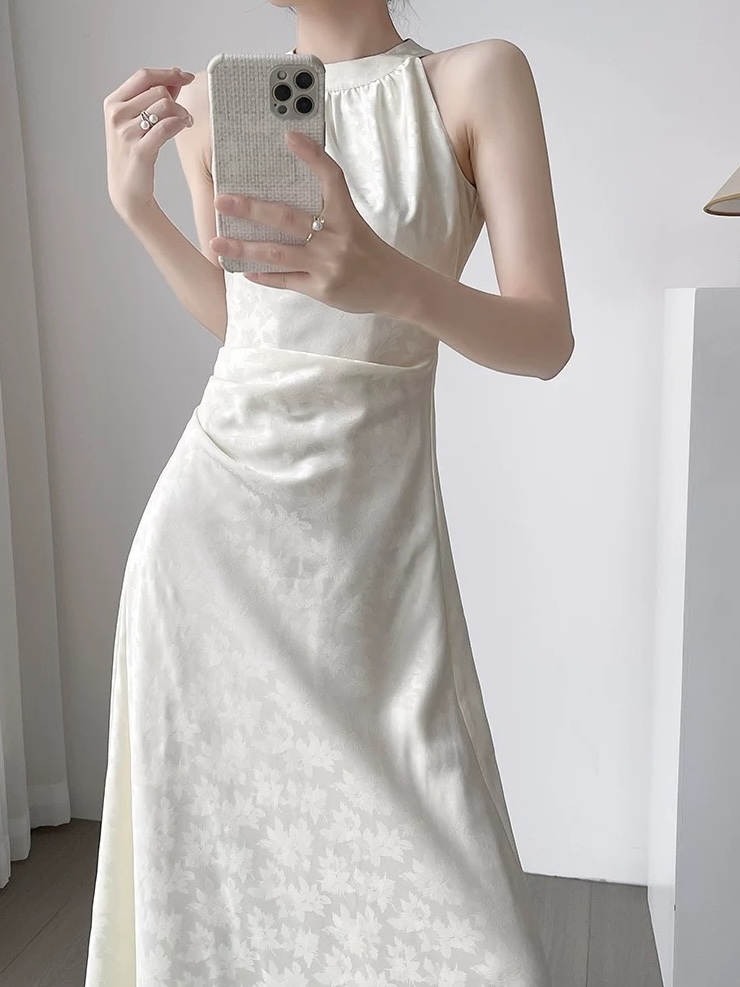 Melody Halter Neck Satin Dress