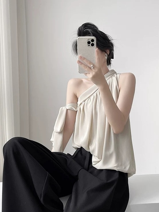 Milan One Shoulder Chiffon Blouse