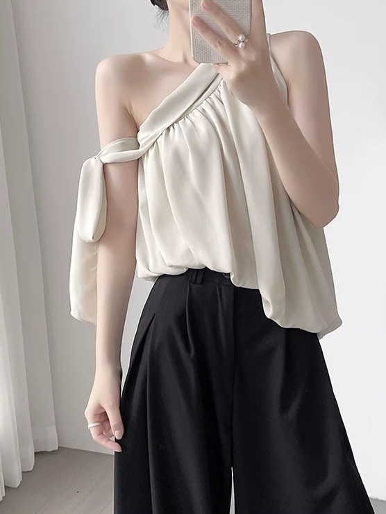 Milan One Shoulder Chiffon Blouse