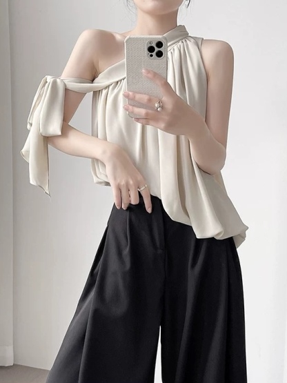 Milan One Shoulder Chiffon Blouse
