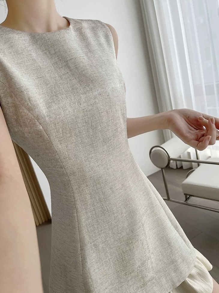 Mic Ruffle Trim Mini Dress