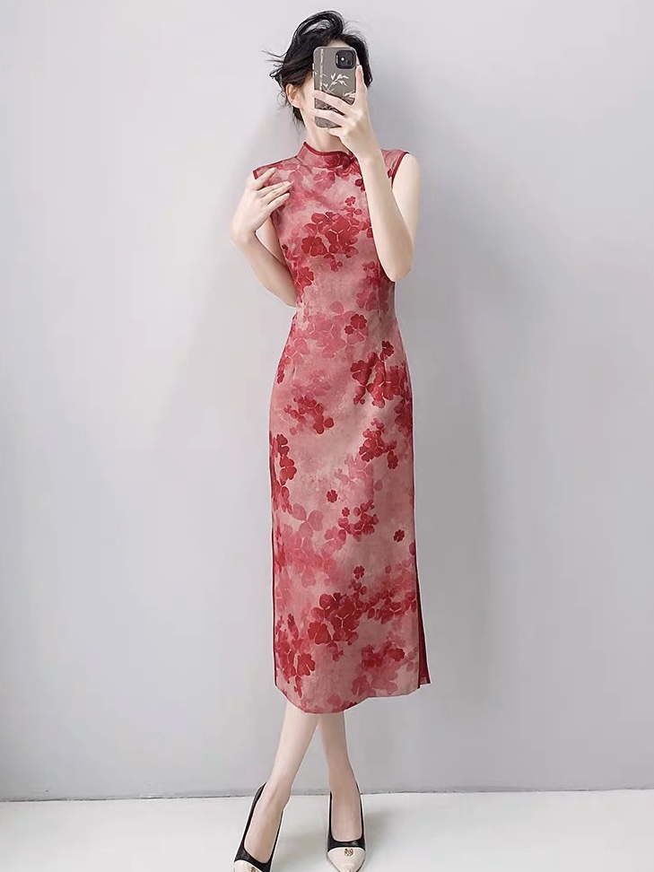 Ci Qu Sleevelss Cheongsam