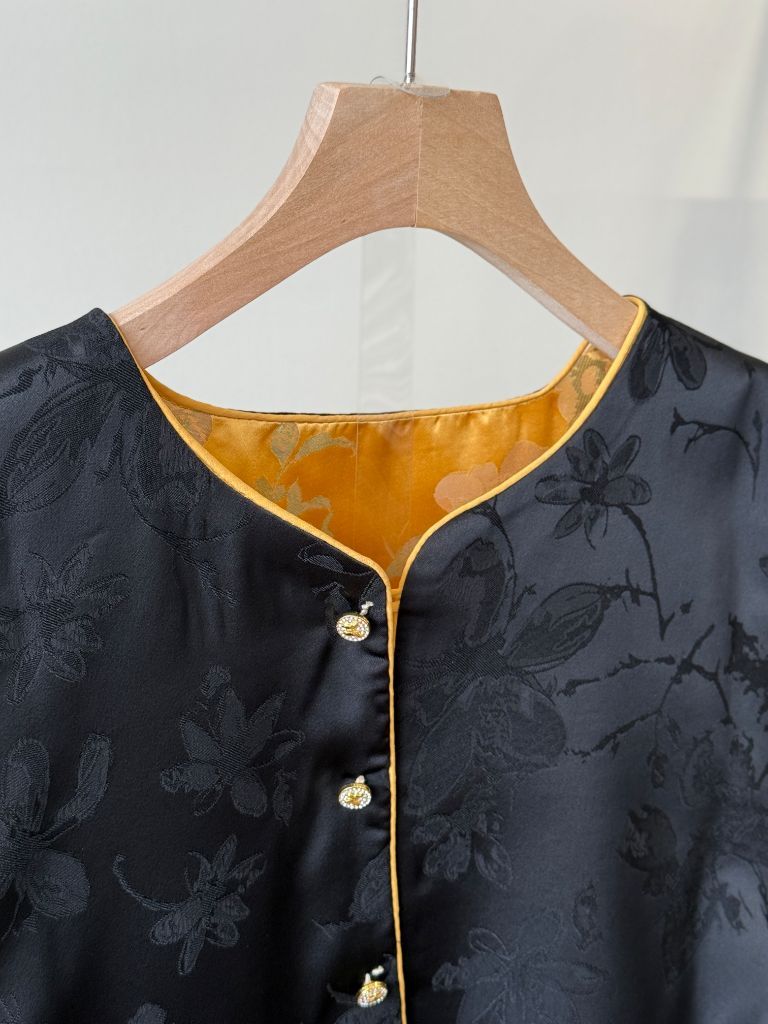 Shuang Hu Two Sided Floral Oriental Vest