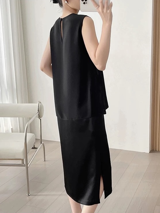 Mckenna Fake Two Piece Midi Dress