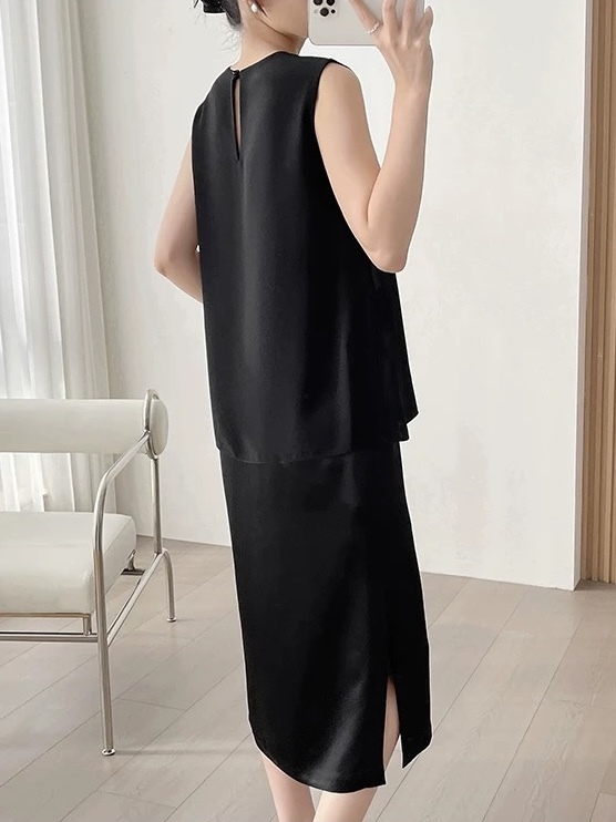 Mckenna Fake Two Piece Midi Dress