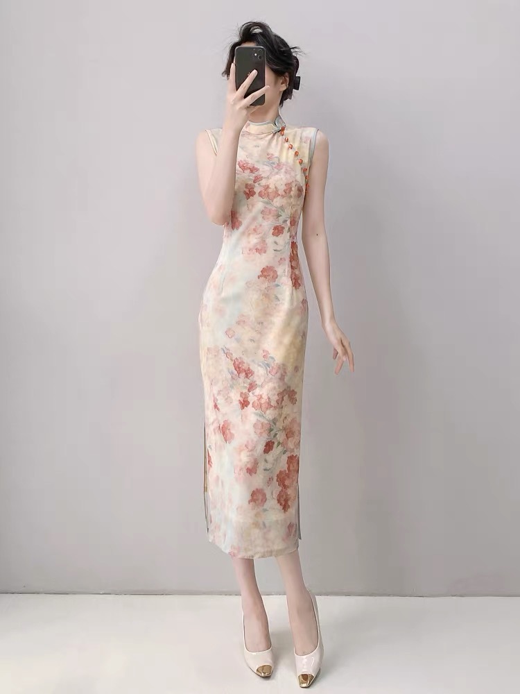 Ci Qing Floral Cheongsam