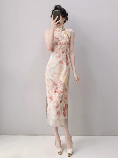 Ci Qing Floral Cheongsam