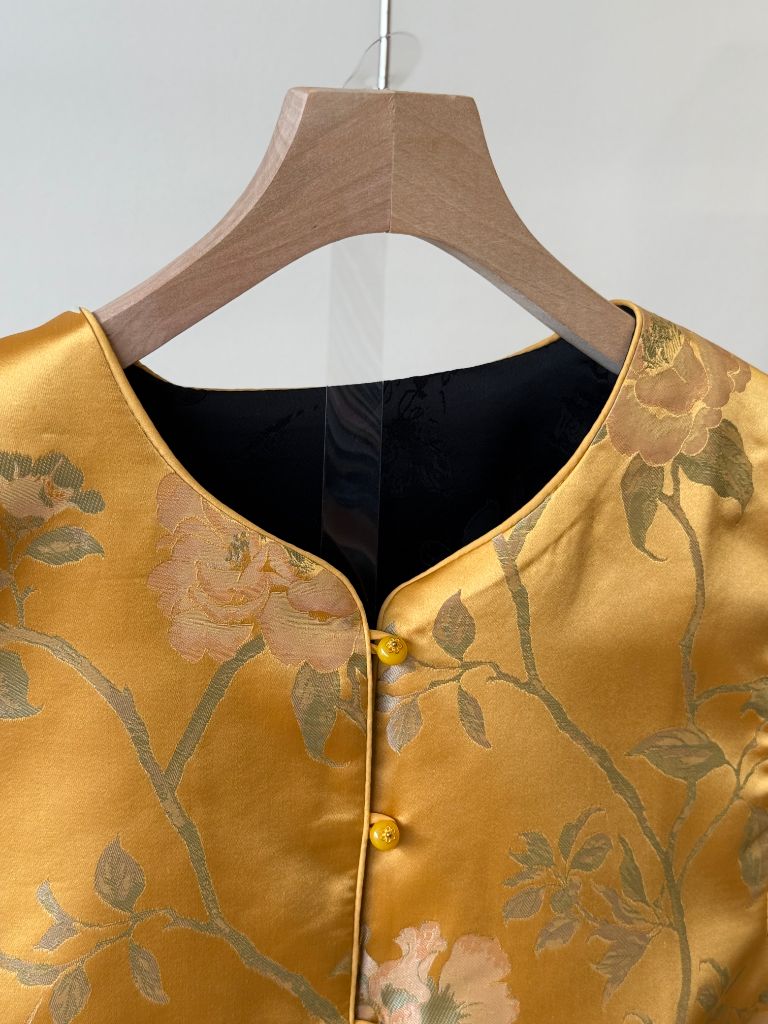 Shuang Hu Two Sided Floral Oriental Vest