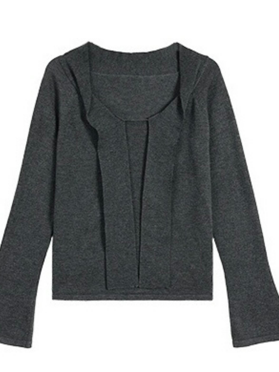 Joey Off Shoulder Tie Front Knit Top-The Black Bow-