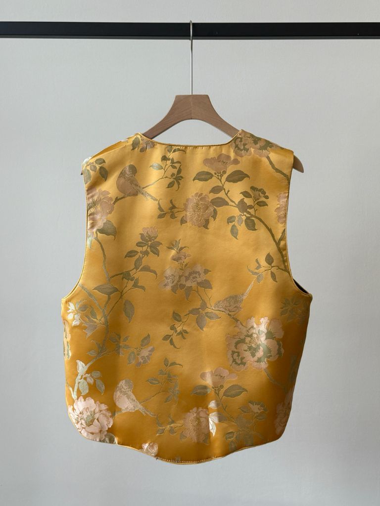 Shuang Hu Two Sided Floral Oriental Vest