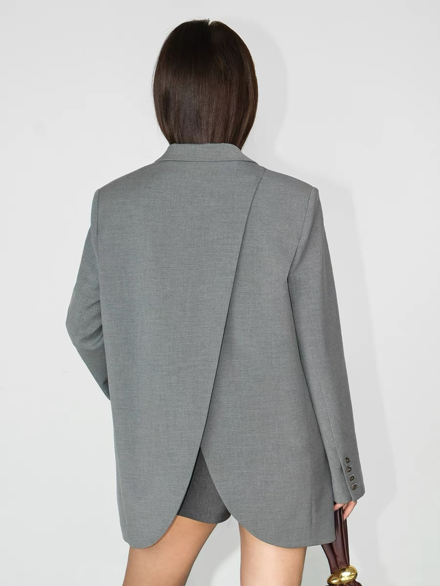 Jefferson Back Slit Oversized Blazer-The Black Bow-