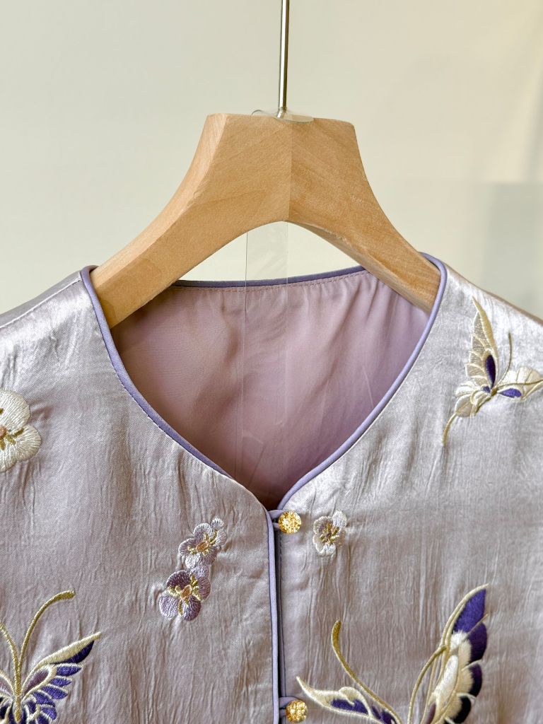 Shuang Die Butterfly Embroided Oriental Vest