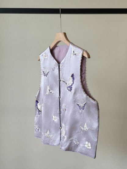 Shuang Die Butterfly Embroided Oriental Vest