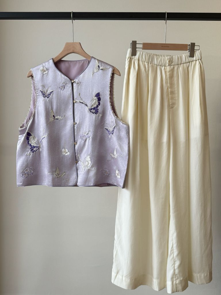 Shuang Die Butterfly Embroided Oriental Vest