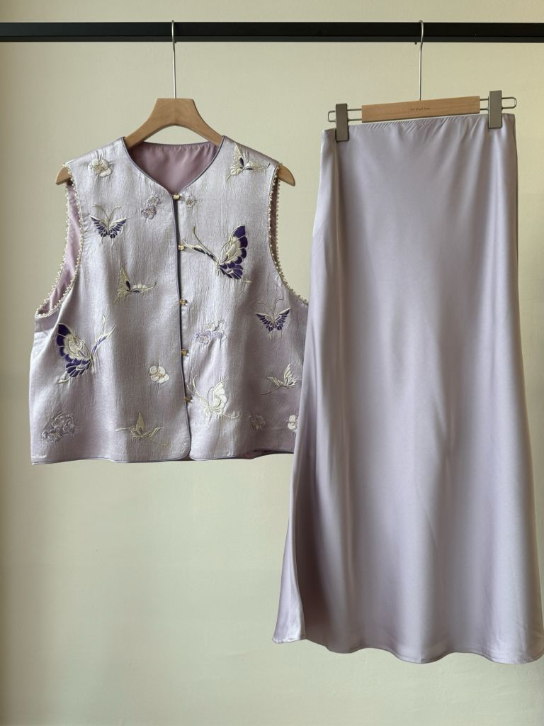 Shuang Die Butterfly Embroided Oriental Vest
