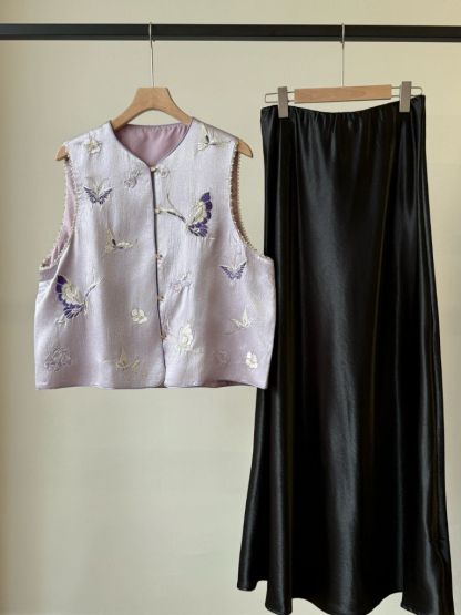 Shuang Die Butterfly Embroided Oriental Vest