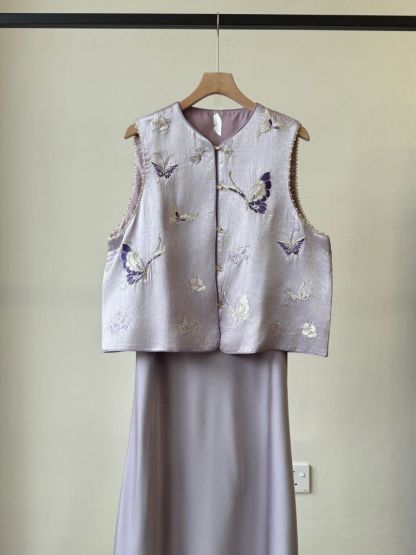 Shuang Die Butterfly Embroided Oriental Vest