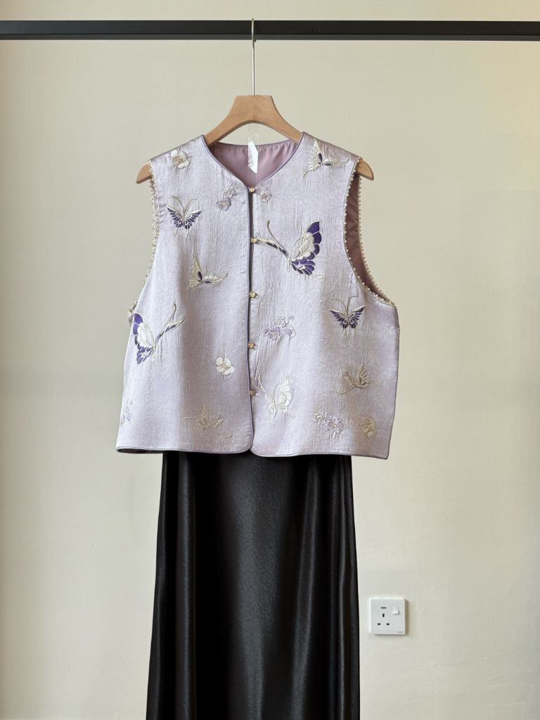 Shuang Die Butterfly Embroided Oriental Vest