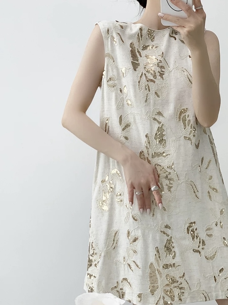 Martha Sequin Embelisshed Shift Dress