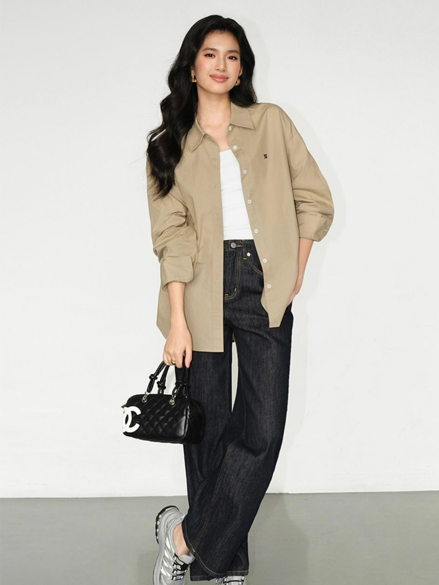 Jrue Oversized Shirt-The Black Bow-