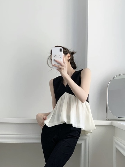 Marlon Color Contrast Blouse