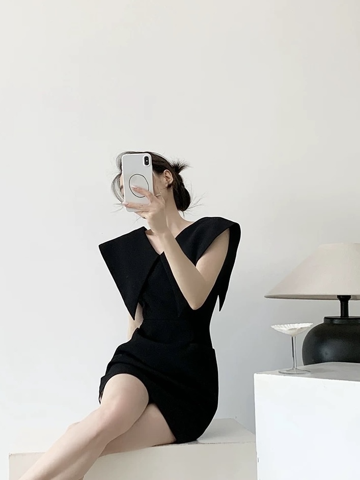 Moriah Flap Collar Structured Mini Dress