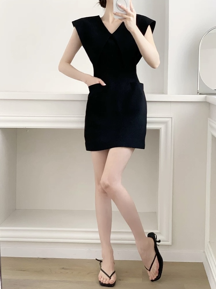 Moriah Flap Collar Structured Mini Dress