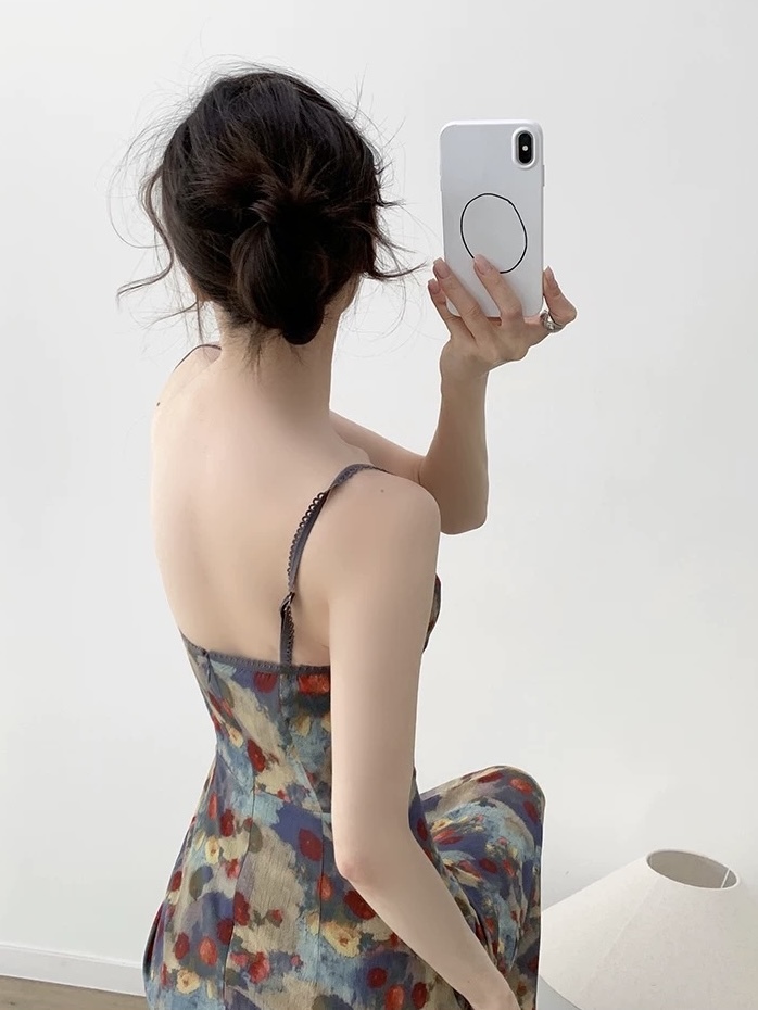 Mayja Vintage Floral Printing Skim Dress