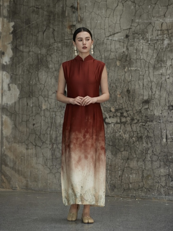 Juan Er Gradient Cheongsam (Rejected-S size)-The Black Bow-