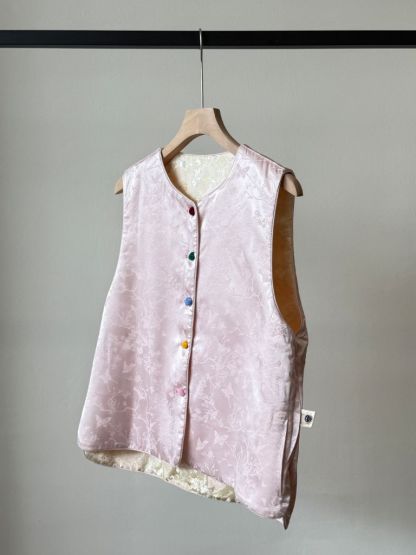 Ling An Two Sided Butterfly Printing Oriental Vest