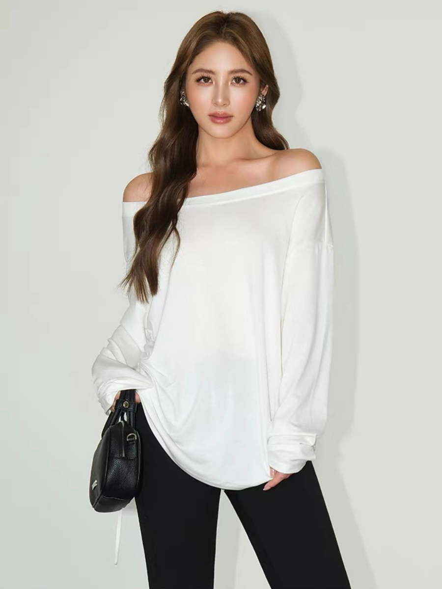 Fauste Side Ruched Long Sleeve Casual Top
