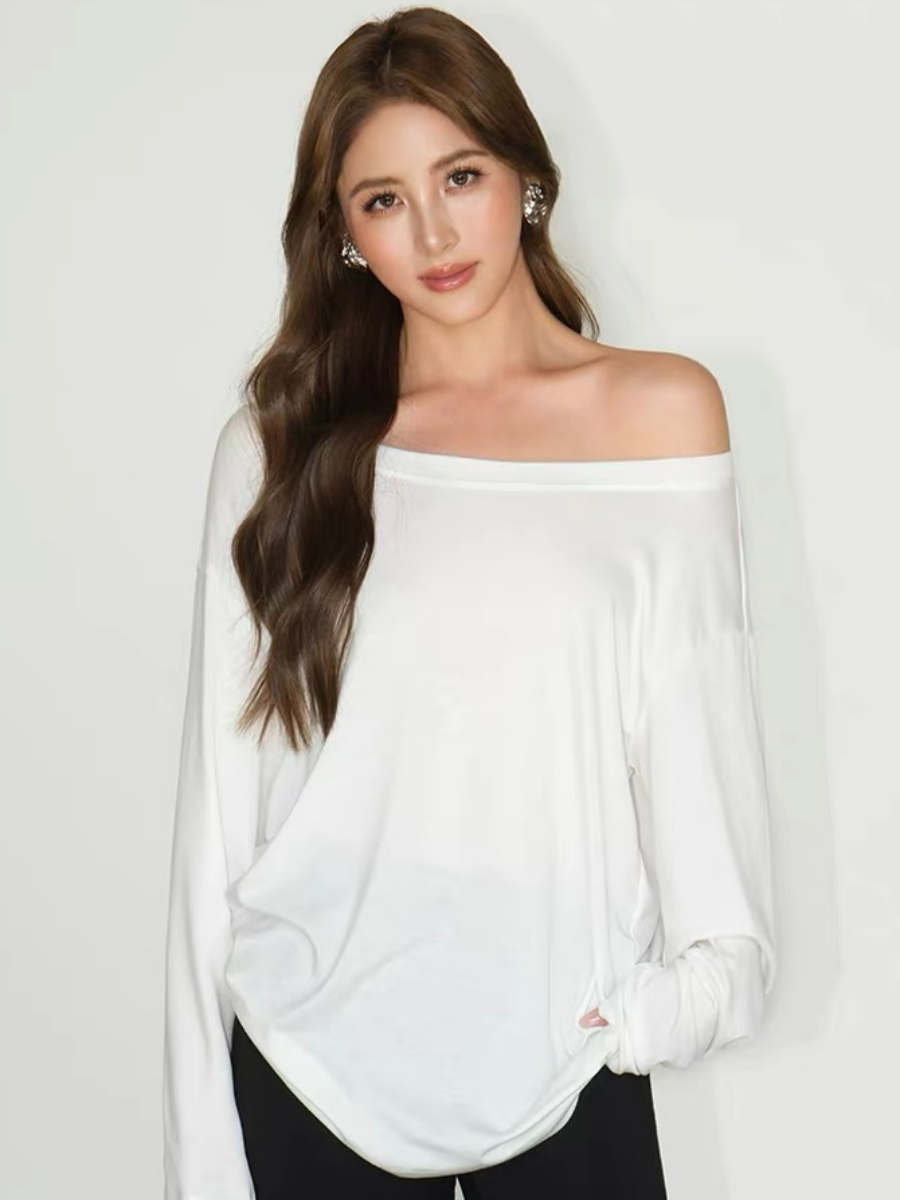 Fauste Side Ruched Long Sleeve Casual Top