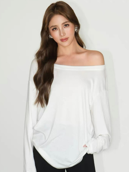 Fauste Side Ruched Long Sleeve Casual Top