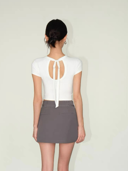 Faunia Ribbon Tie Back Top