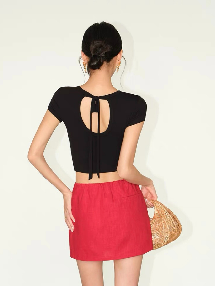 Faunia Ribbon Tie Back Top