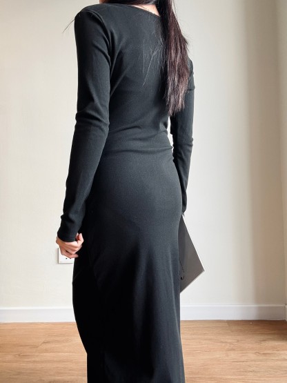 Loewe V-Neck Black Dress