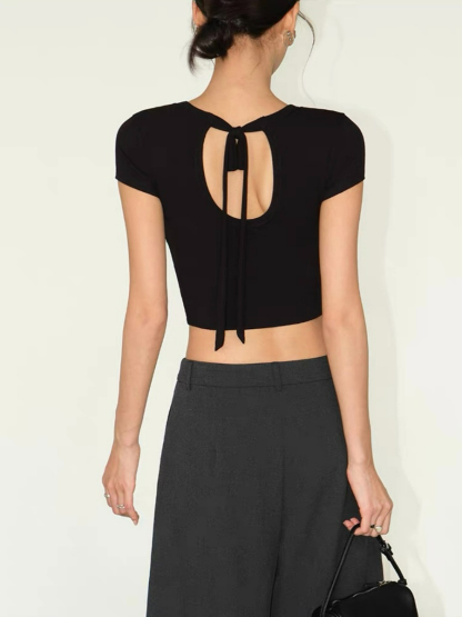 Faunia Ribbon Tie Back Top