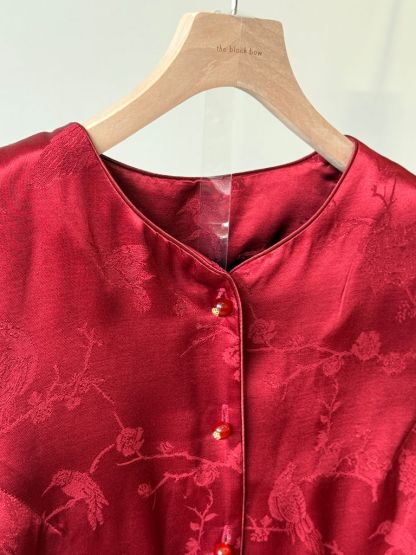 Shuang He Feather Trim Oriental Vest