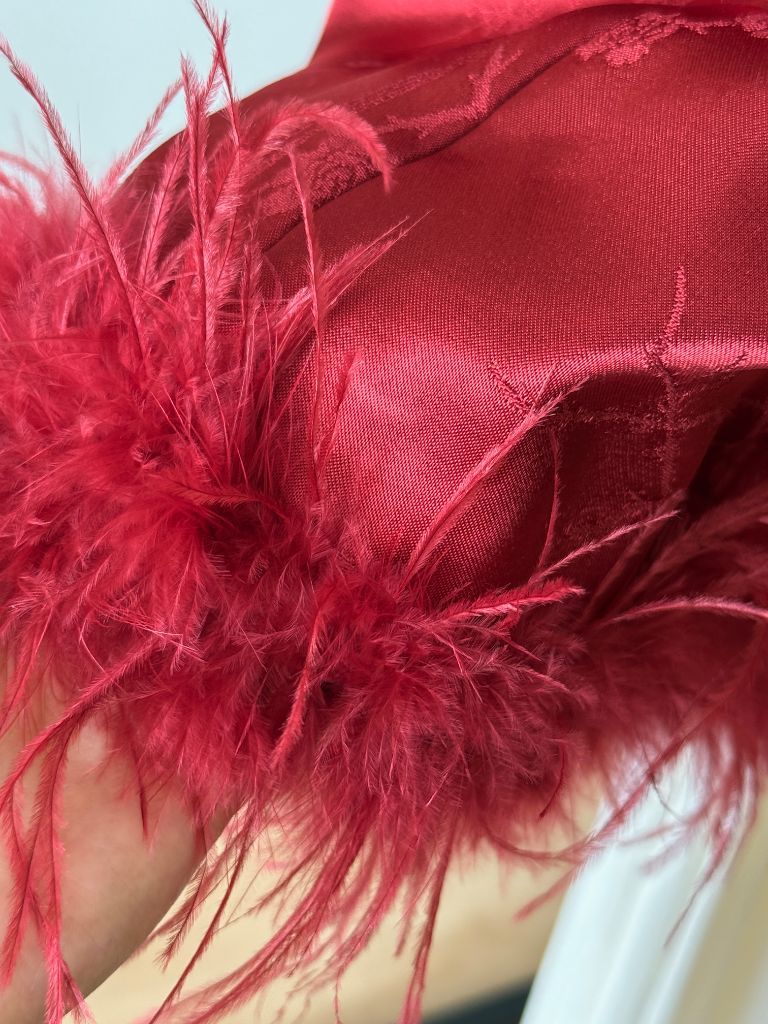 Shuang He Feather Trim Oriental Vest