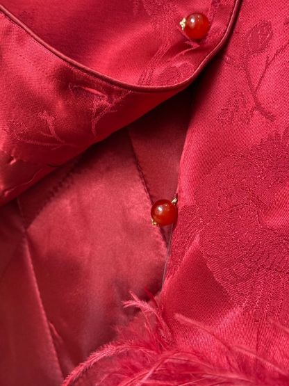 Shuang He Feather Trim Oriental Vest