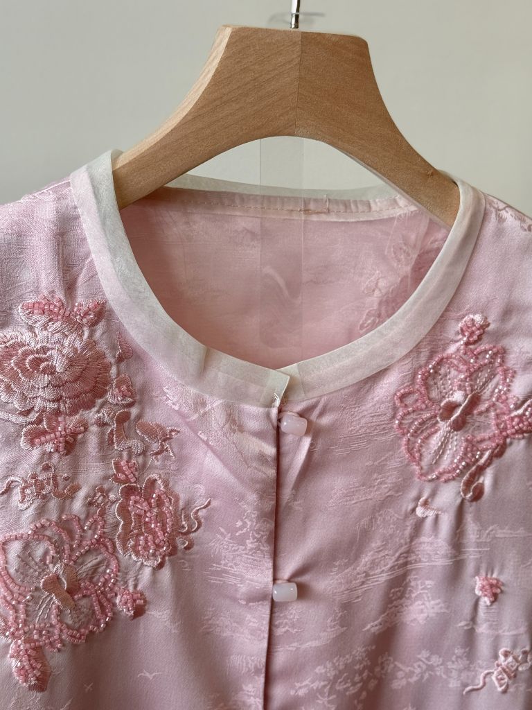 Shuang Ping Organza Paneling Oriental Vest