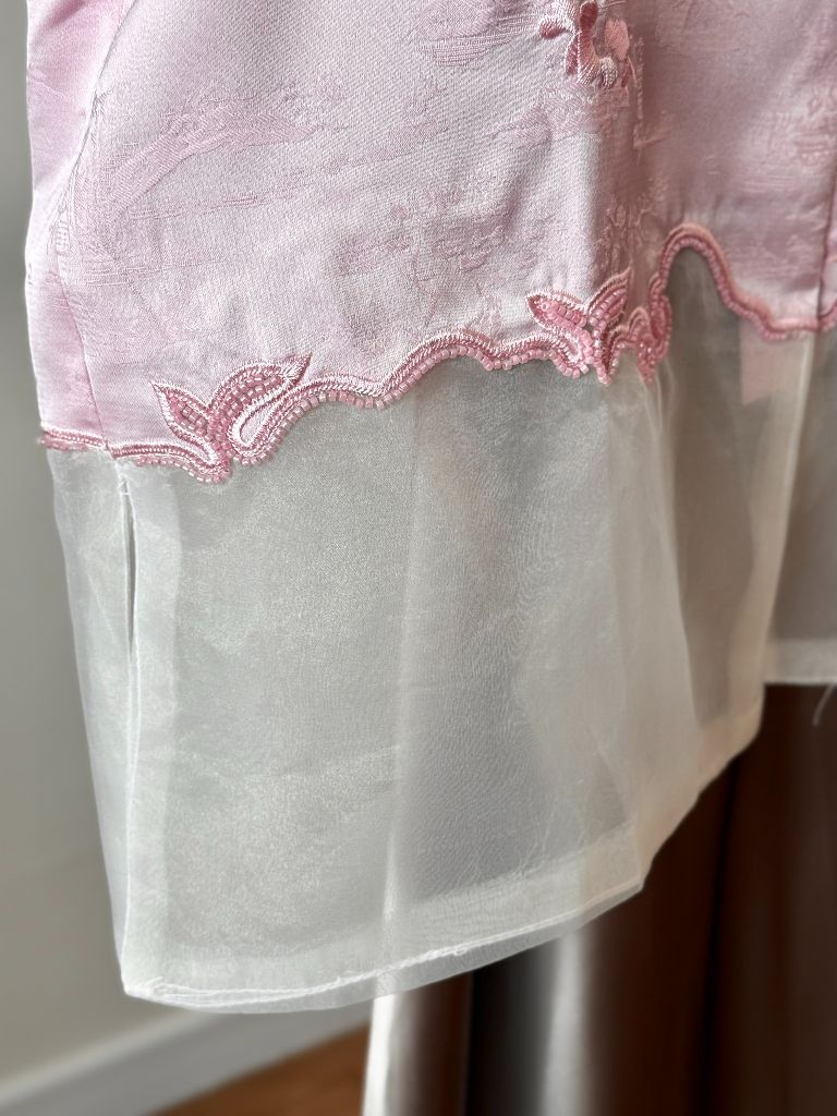 Shuang Ping Organza Paneling Oriental Vest