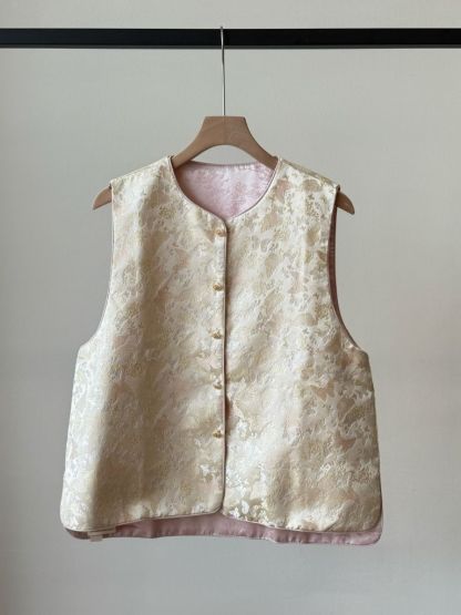 Ling An Two Sided Butterfly Printing Oriental Vest