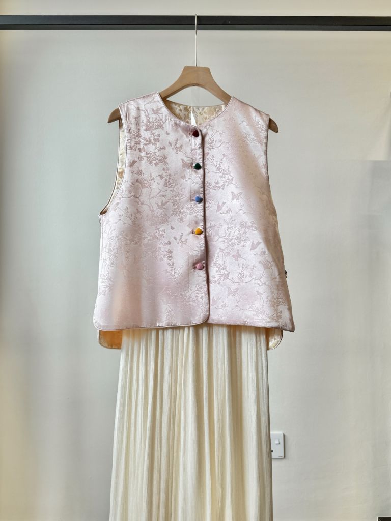 Ling An Two Sided Butterfly Printing Oriental Vest
