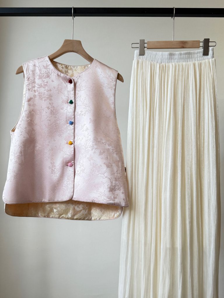 Ling An Two Sided Butterfly Printing Oriental Vest