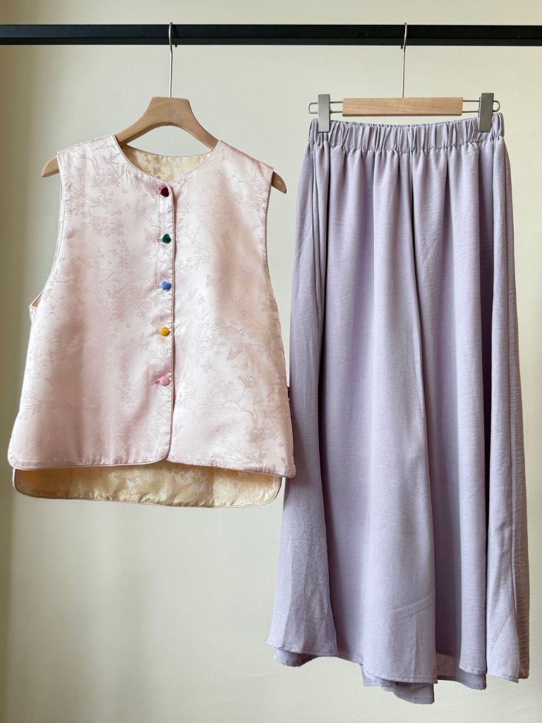 Ling An Two Sided Butterfly Printing Oriental Vest