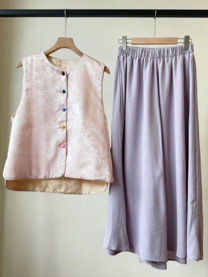 Ling An Two Sided Butterfly Printing Oriental Vest