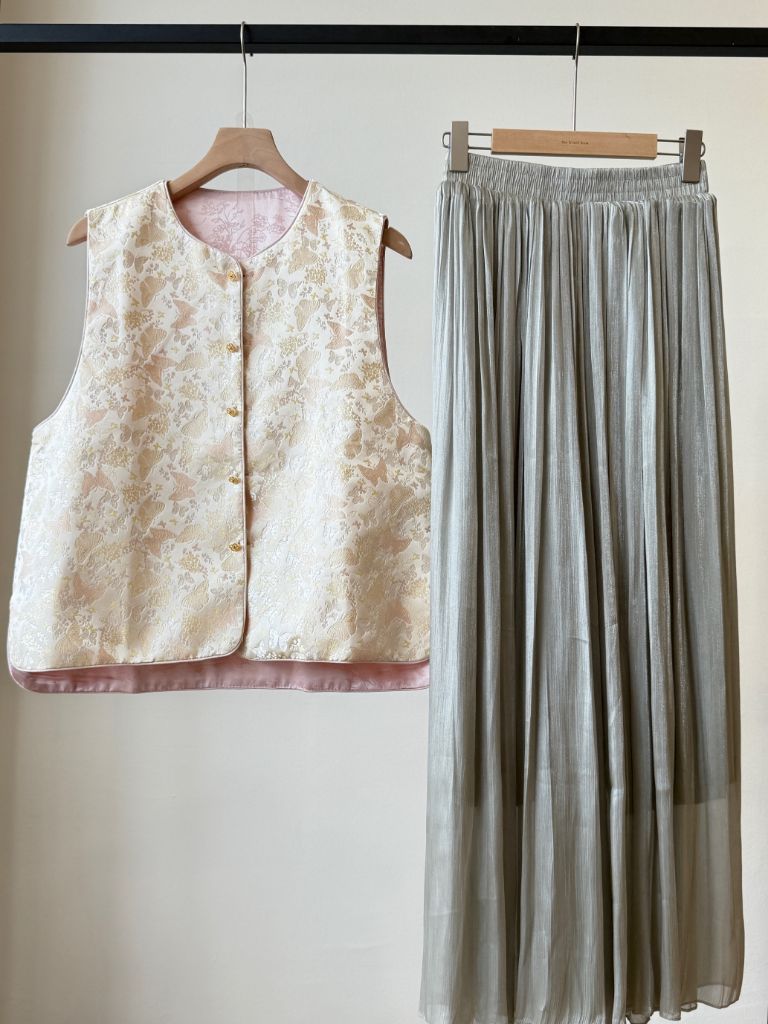 Ling An Two Sided Butterfly Printing Oriental Vest